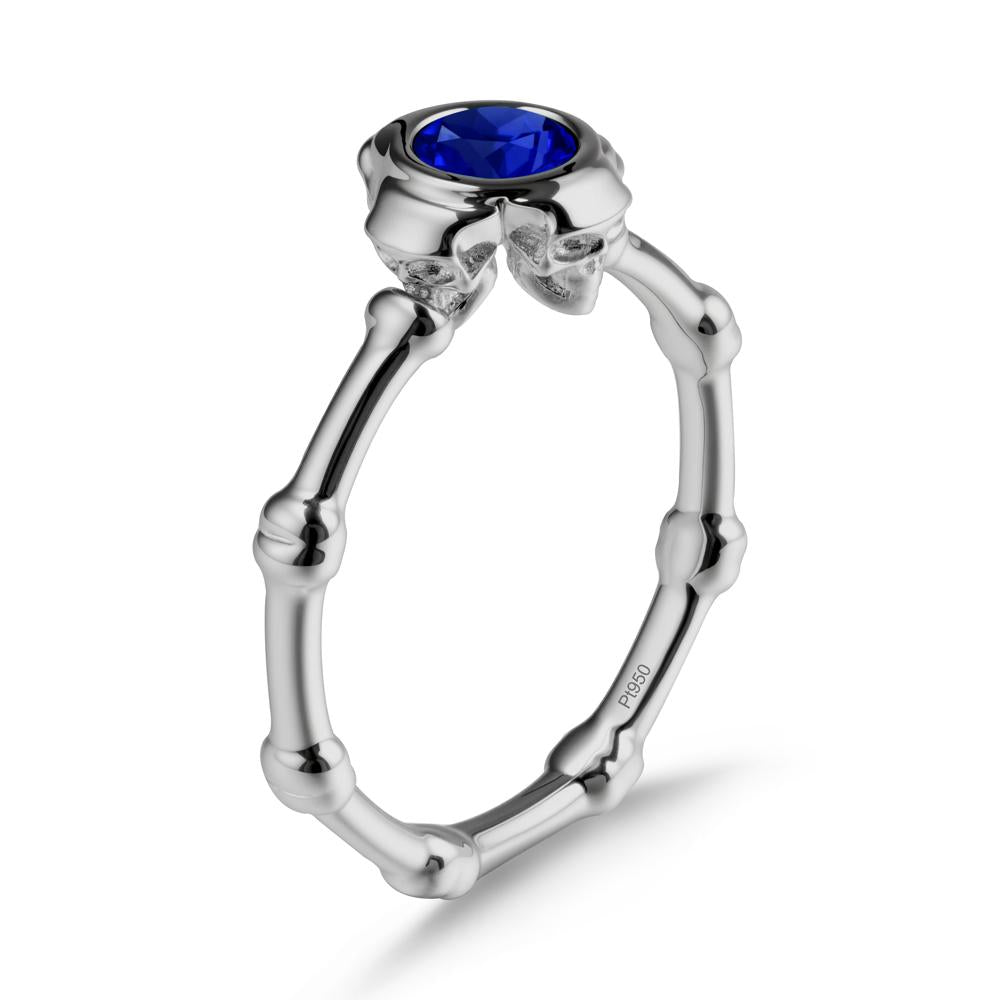 Helloween Sapphire Ring with Skull - LUO Jewelry #metal_platinum