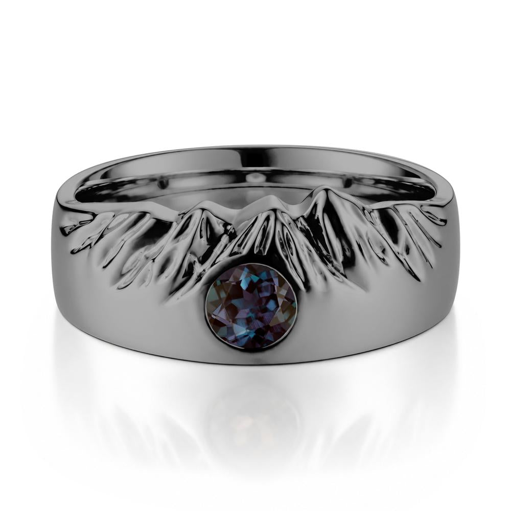 Men's Wide Band Emerald Ring - LUO Jewelry #gemstone_Alexandrite