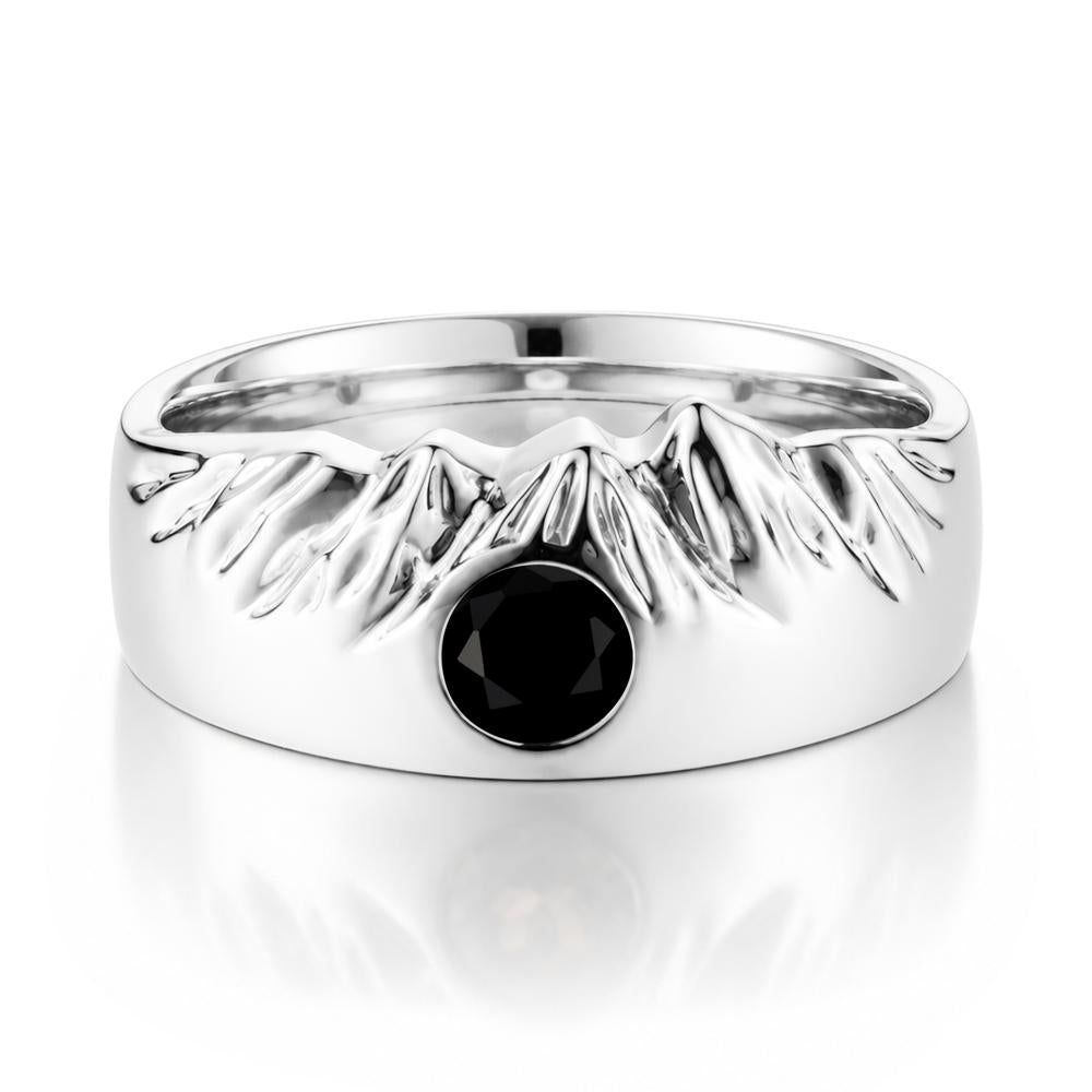 Men's Wide Band Emerald Ring - LUO Jewelry #gemstone_Black Spinel
