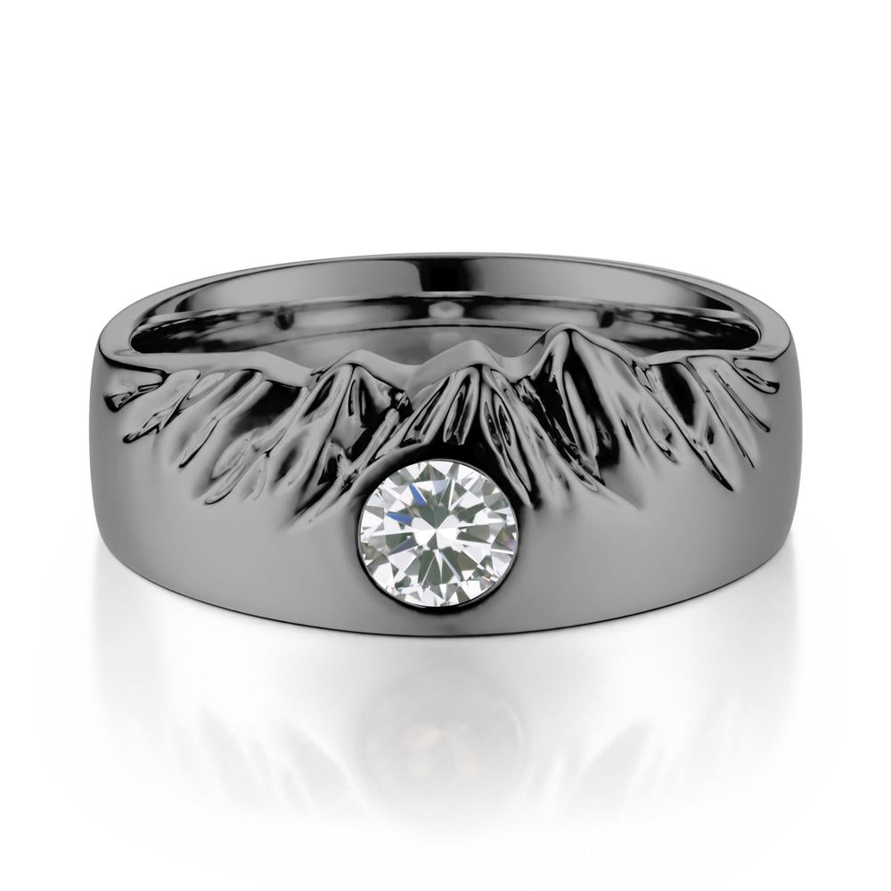 Men's Wide Band Emerald Ring - LUO Jewelry #gemstone_Cubic Zirconia