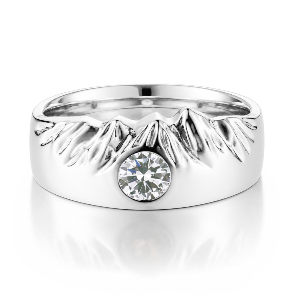 Men's Wide Band Emerald Ring - LUO Jewelry #gemstone_Cubic Zirconia