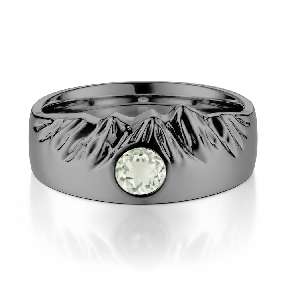 Men's Wide Band Emerald Ring - LUO Jewelry #gemstone_Green Amethyst