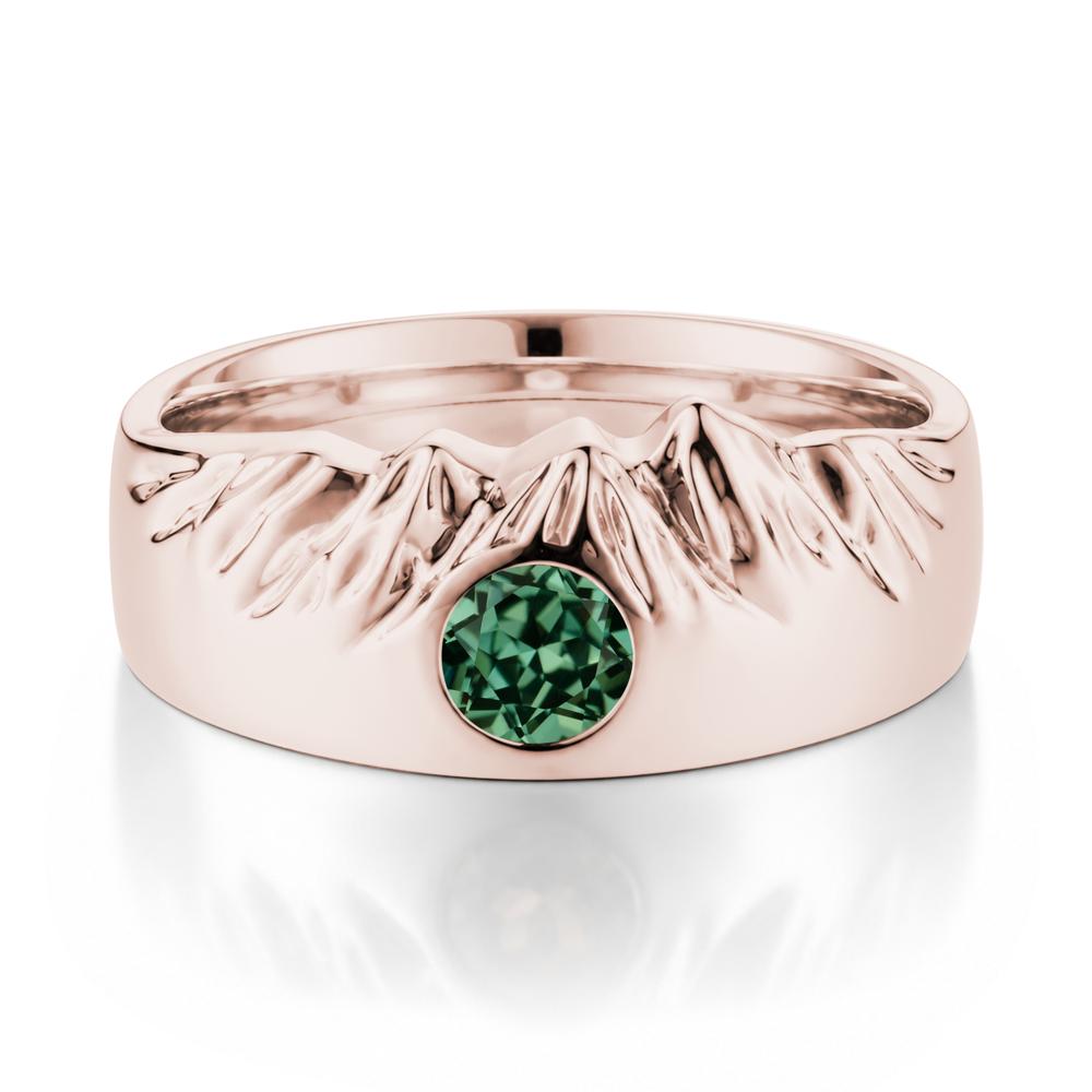 Men's Wide Band Emerald Ring - LUO Jewelry #gemstone_Green Sapphire