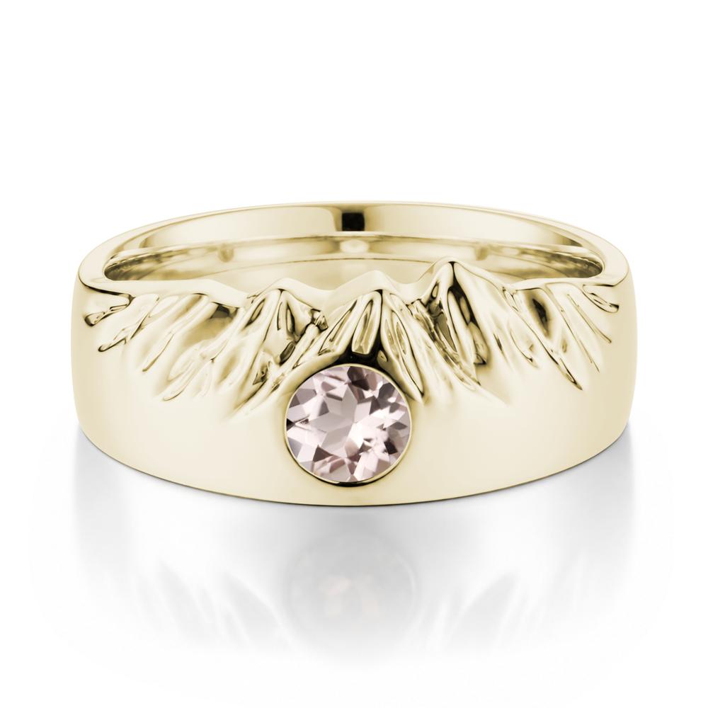 Men's Wide Band Emerald Ring - LUO Jewelry #gemstone_Morganite