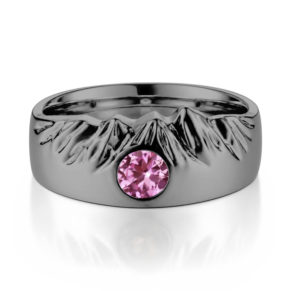 Men's Wide Band Emerald Ring - LUO Jewelry #gemstone_Pink Sapphire