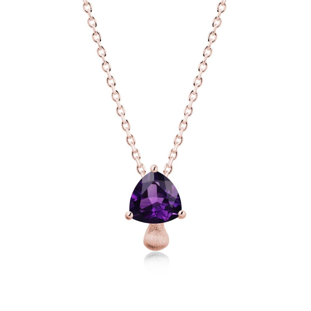 Trillion Cut Amethyst Mushroom Necklace - LUO Jewelry #metal_18k rose gold
