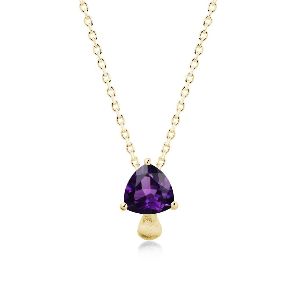Trillion Cut Amethyst Mushroom Necklace - LUO Jewelry #metal_18k yellow gold