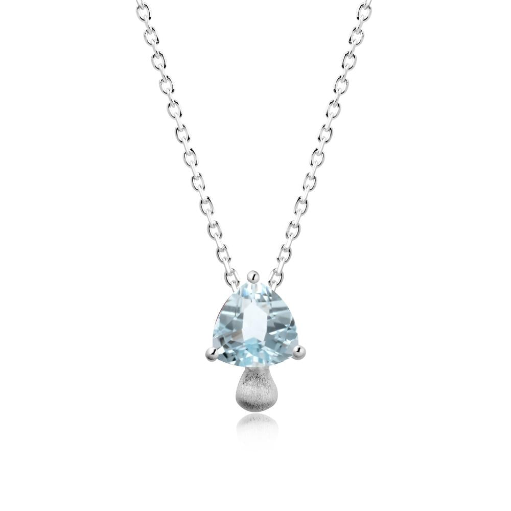 Trillion Cut Aquamarine Mushroom Pendant Necklace - LUO Jewelry #metal_18k white gold