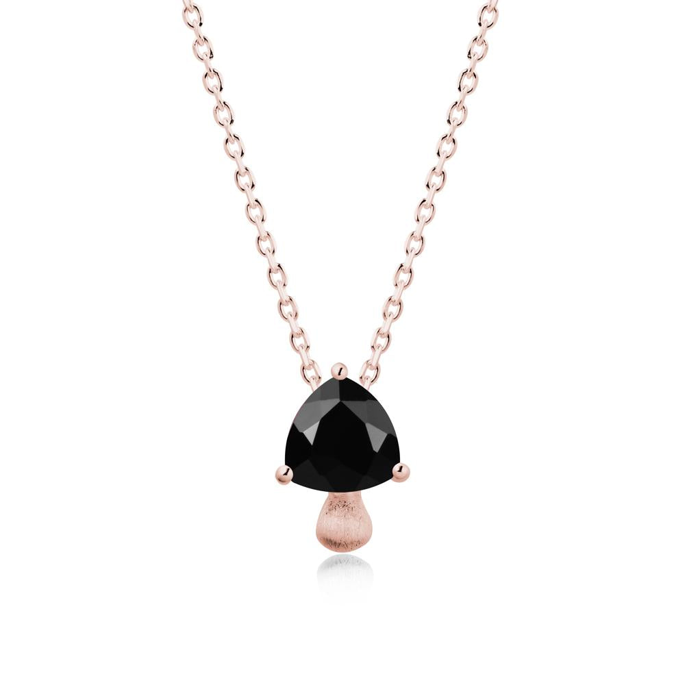 Magic Black Spinel Mushroom Necklace - LUO Jewelry #metal_18k rose gold