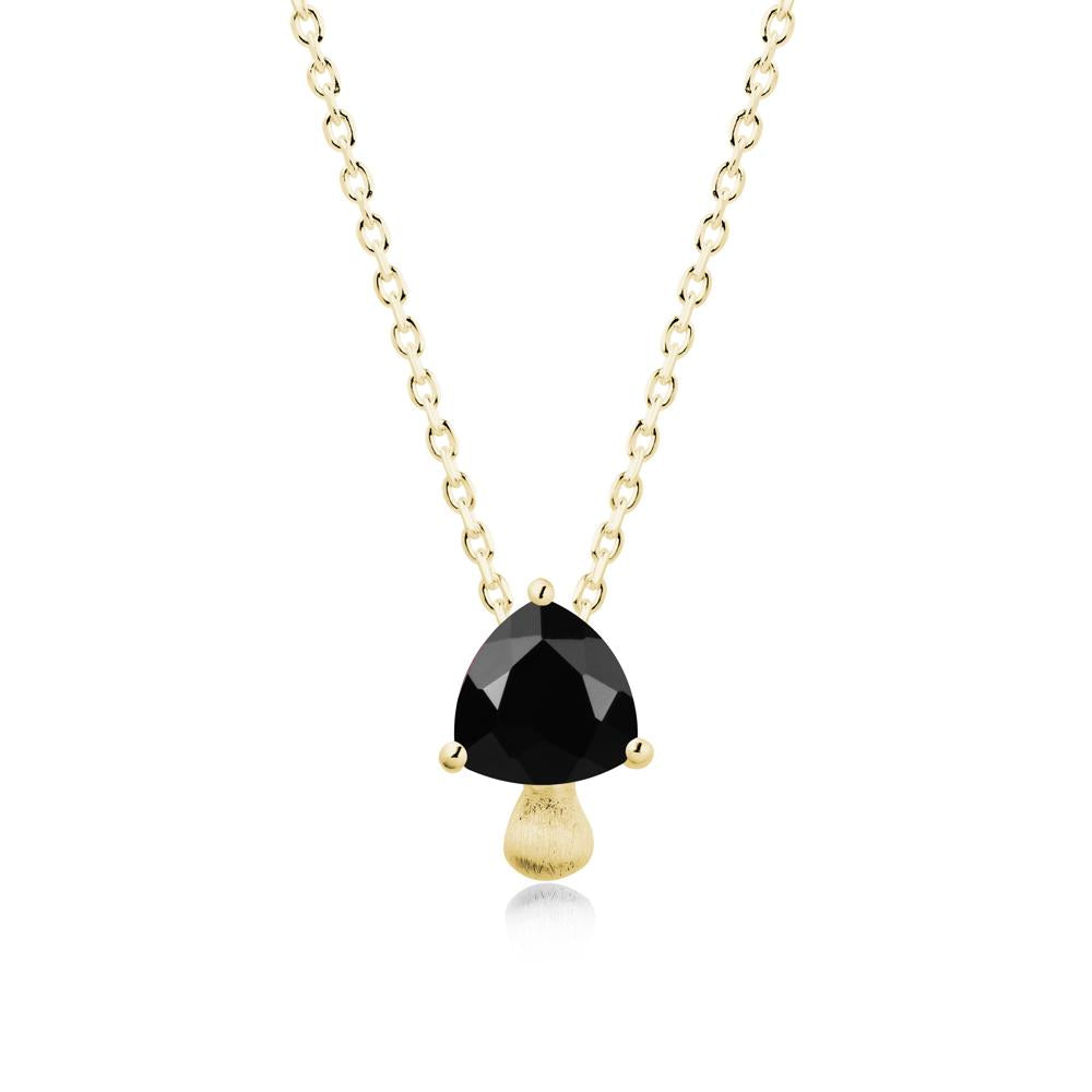 Magic Black Spinel Mushroom Necklace - LUO Jewelry #metal_18k yellow gold