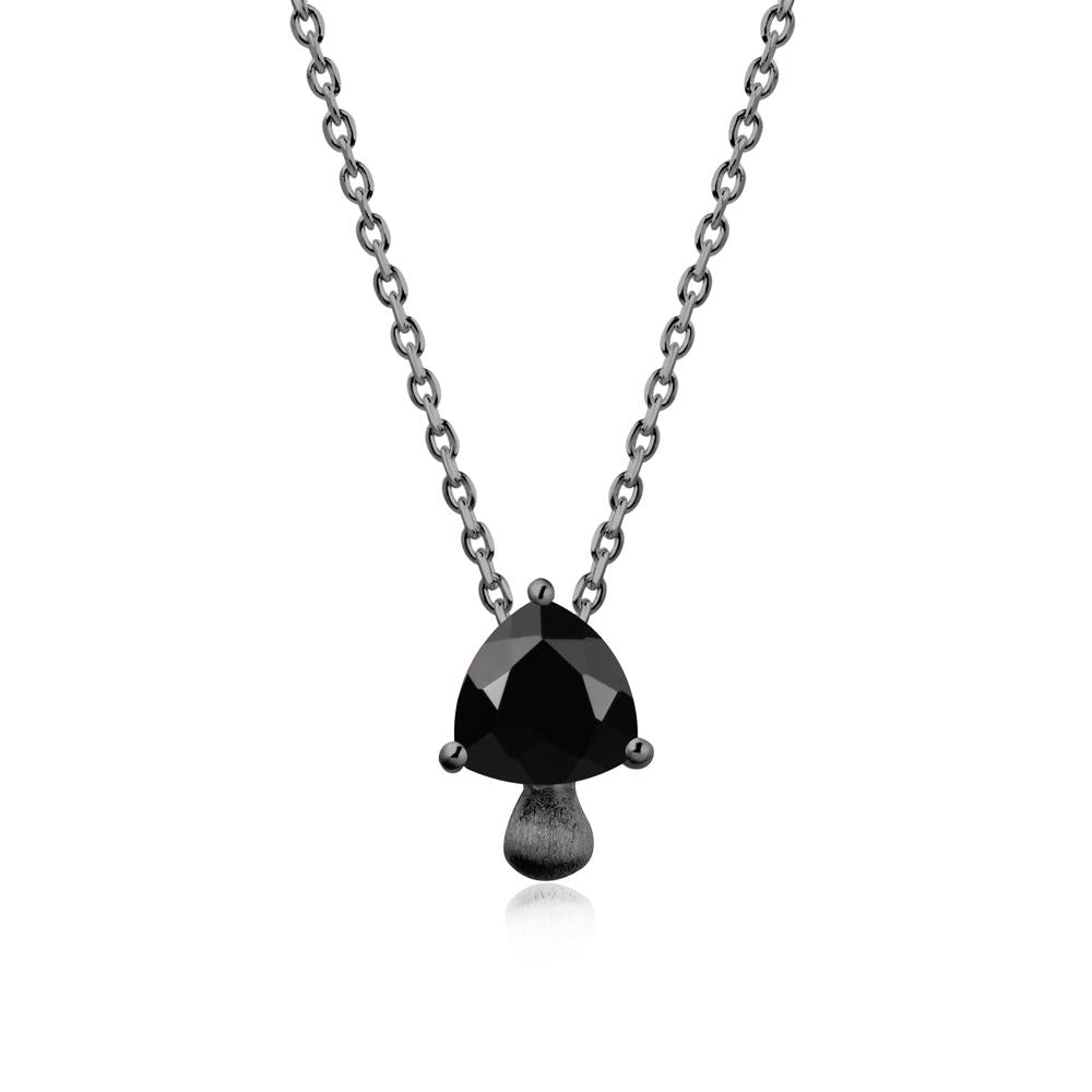 Magic Black Spinel Mushroom Necklace - LUO Jewelry #metal_black finish sterling silver