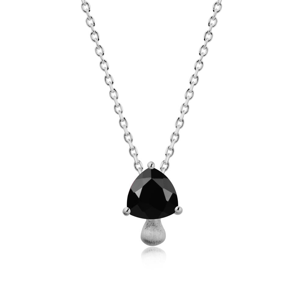 Magic Black Spinel Mushroom Necklace - LUO Jewelry #metal_platinum