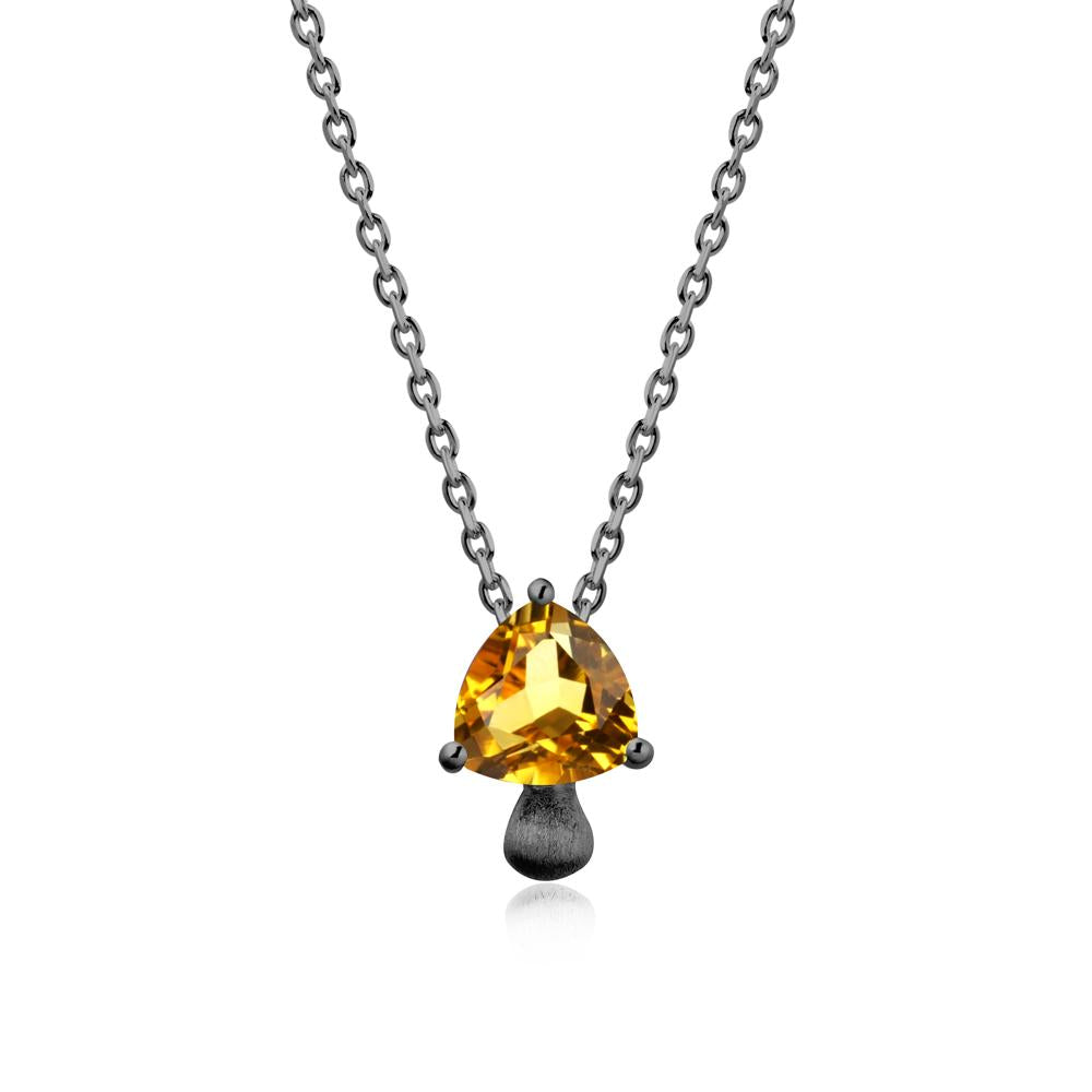 Trillion Cut Citrine Mushroom Necklace - LUO Jewelry #metal_black finish sterling silver
