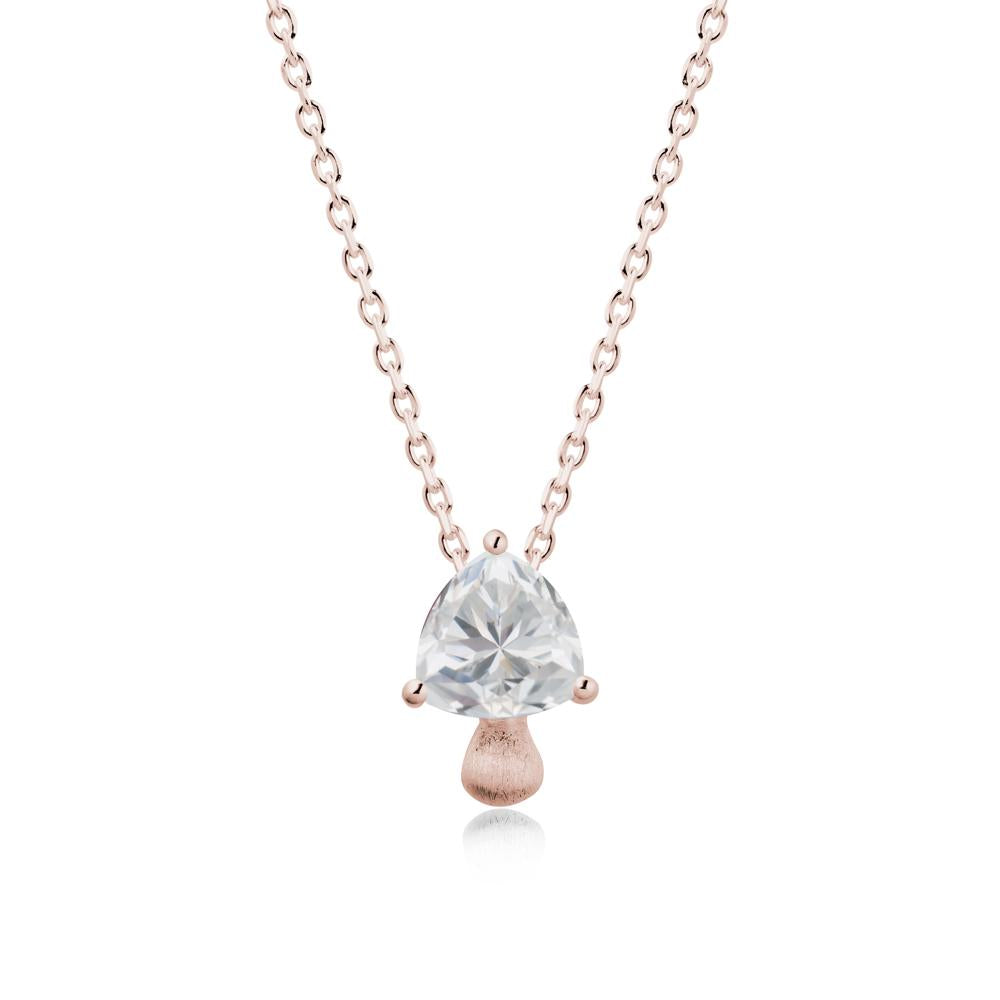 Trillion Cut Cubic Zirconia Mushroom Pendant Necklace - LUO Jewelry #metal_14k rose gold