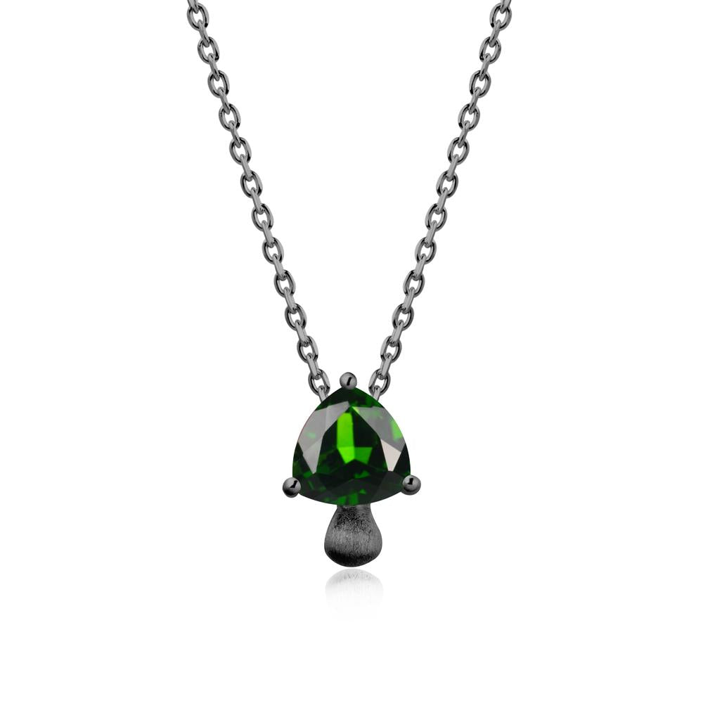 Magic Diopside Mushroom Necklace - LUO Jewelry #metal_black finish sterling silver