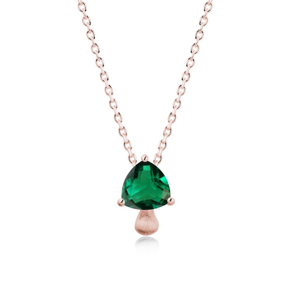 Trillion Cut Emerald Mushroom Necklace - LUO Jewelry #metal_18k rose gold