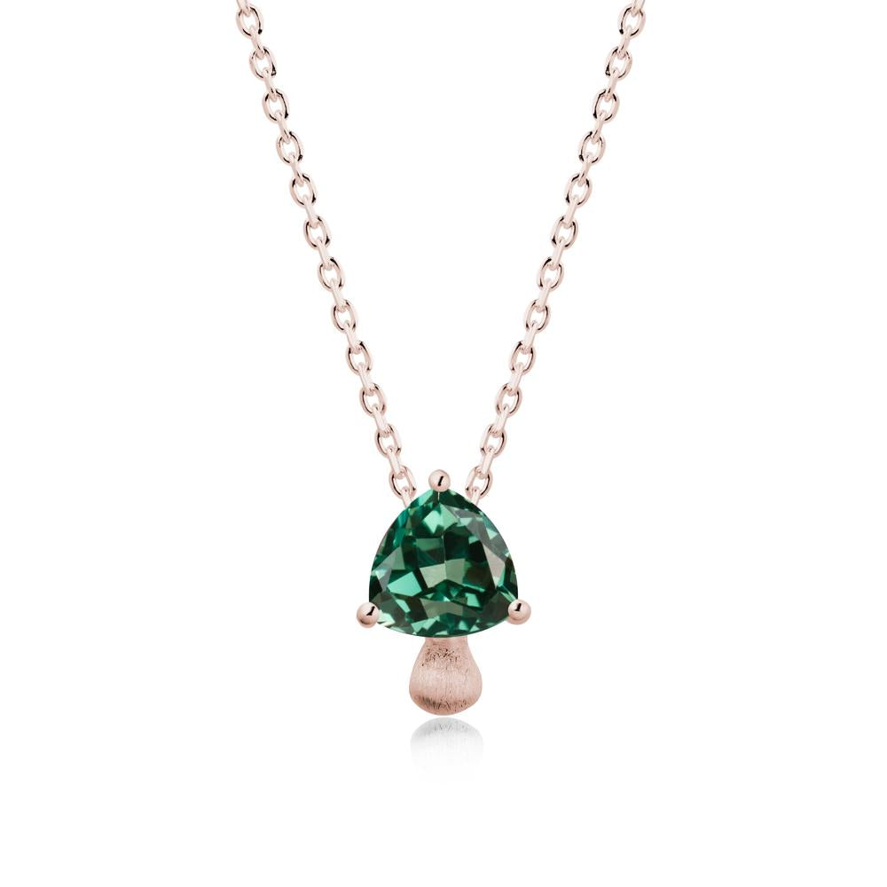 Trillion Cut Green Sapphire Mushroom Necklace - LUO Jewelry #metal_14k rose gold