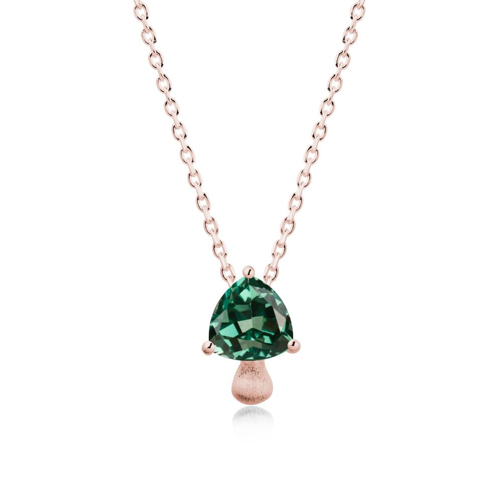 Trillion Cut Green Sapphire Mushroom Necklace - LUO Jewelry #metal_18k rose gold
