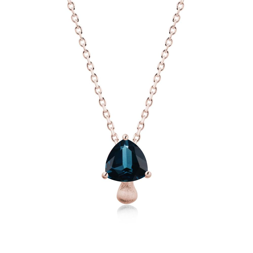 Magic London Blue Topaz Mushroom Necklace - LUO Jewelry #metal_14k rose gold