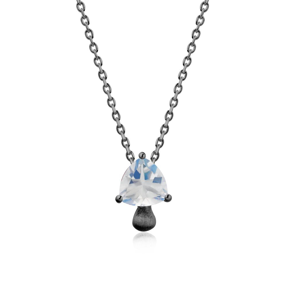 Trillion Cut Moonstone Mushroom Necklace - LUO Jewelry #metal_black finish sterling silver