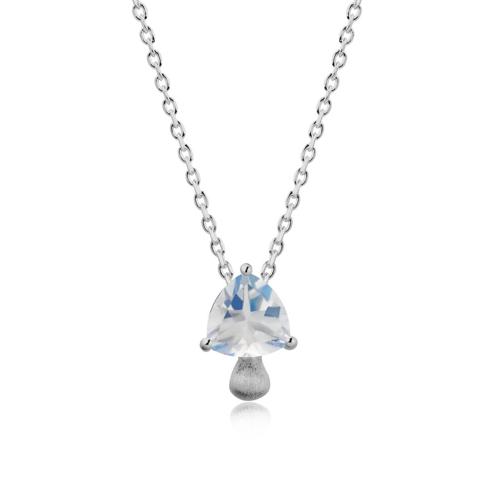 Trillion Cut Moonstone Mushroom Necklace - LUO Jewelry #metal_platinum