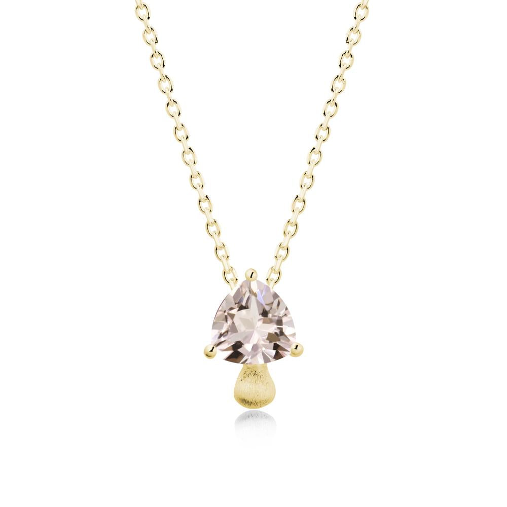 Trillion Cut Morganite Mushroom Pendant Necklace - LUO Jewelry #metal_18k yellow gold
