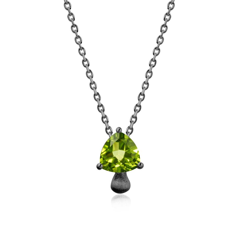 Magic Peridot Mushroom Necklace - LUO Jewelry #metal_black finish sterling silver