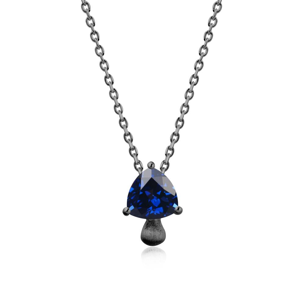Magic Sapphire Mushroom Necklace - LUO Jewelry #metal_black finish sterling silver