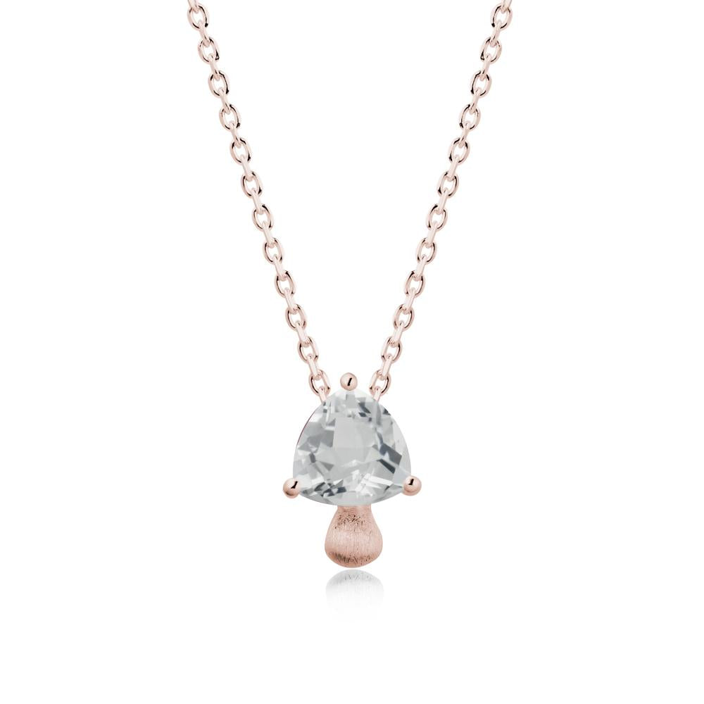 Trillion Cut White Topaz Mushroom Necklace - LUO Jewelry #metal_14k rose gold