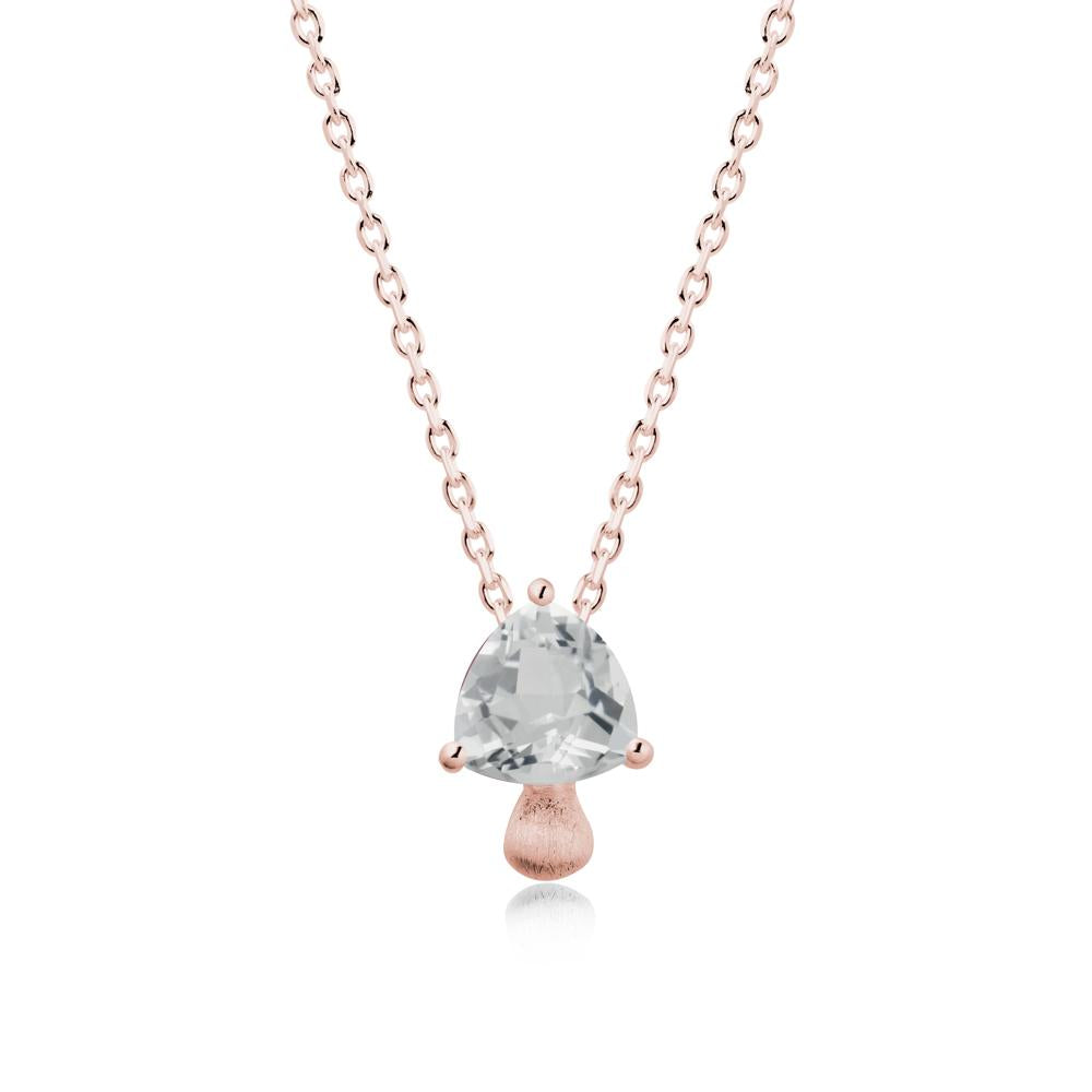 Trillion Cut White Topaz Mushroom Necklace - LUO Jewelry #metal_18k rose gold