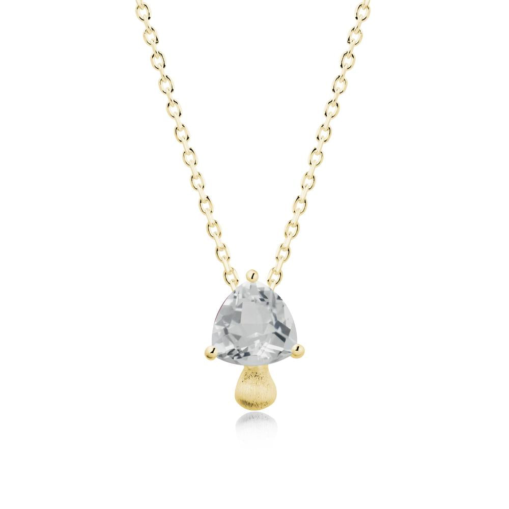Trillion Cut White Topaz Mushroom Necklace - LUO Jewelry #metal_18k yellow gold