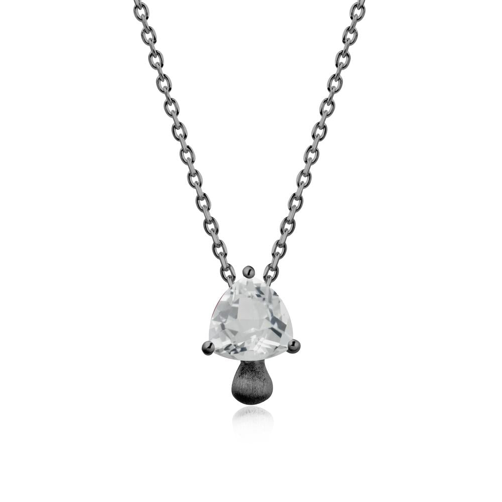 Trillion Cut White Topaz Mushroom Necklace - LUO Jewelry #metal_black finish sterling silver