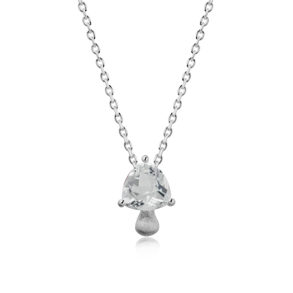 Trillion Cut White Topaz Mushroom Necklace - LUO Jewelry #metal_platinum