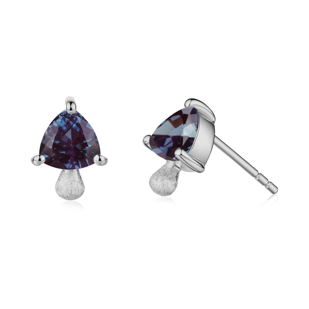 Alexandrite Mini Mushroom Stud Earrings - LUO Jewelry #metal_platinum