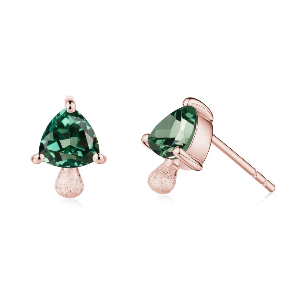 Green Sapphire Mini Mushroom Stud Earrings - LUO Jewelry #metal_18k rose gold