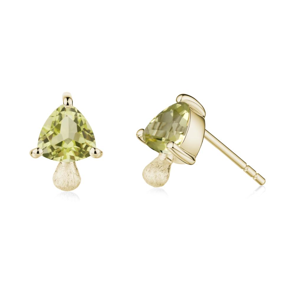 Lemon Quartz Mini Mushroom Stud Earrings - LUO Jewelry #metal_14k yellow gold