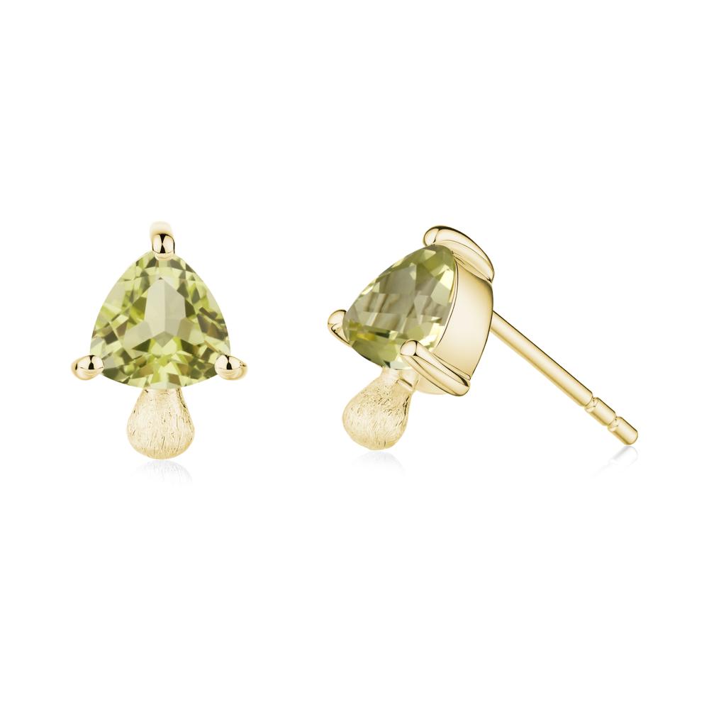 Lemon Quartz Mini Mushroom Stud Earrings - LUO Jewelry #metal_18k yellow gold