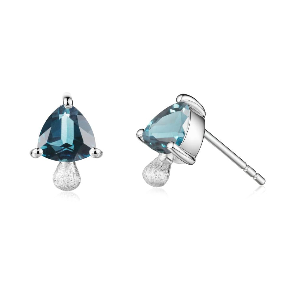 London Blue Topaz Mini Mushroom Stud Earrings - LUO Jewelry #metal_14k white gold
