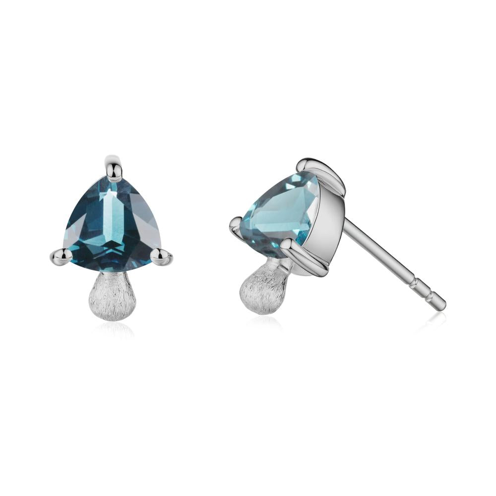London Blue Topaz Mini Mushroom Stud Earrings - LUO Jewelry #metal_platinum
