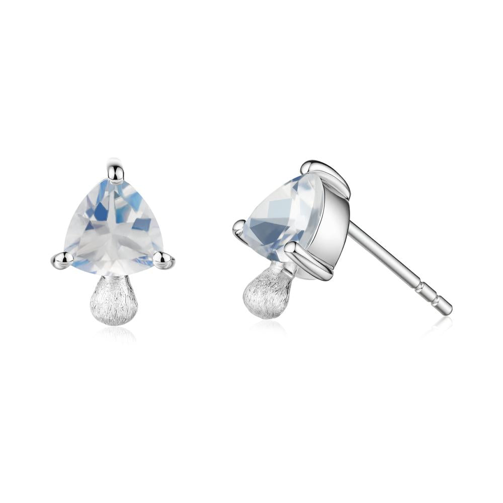 Mushroom Trillion Cut Moonstone Stud Earrings - LUO Jewelry #metal_sterling silver