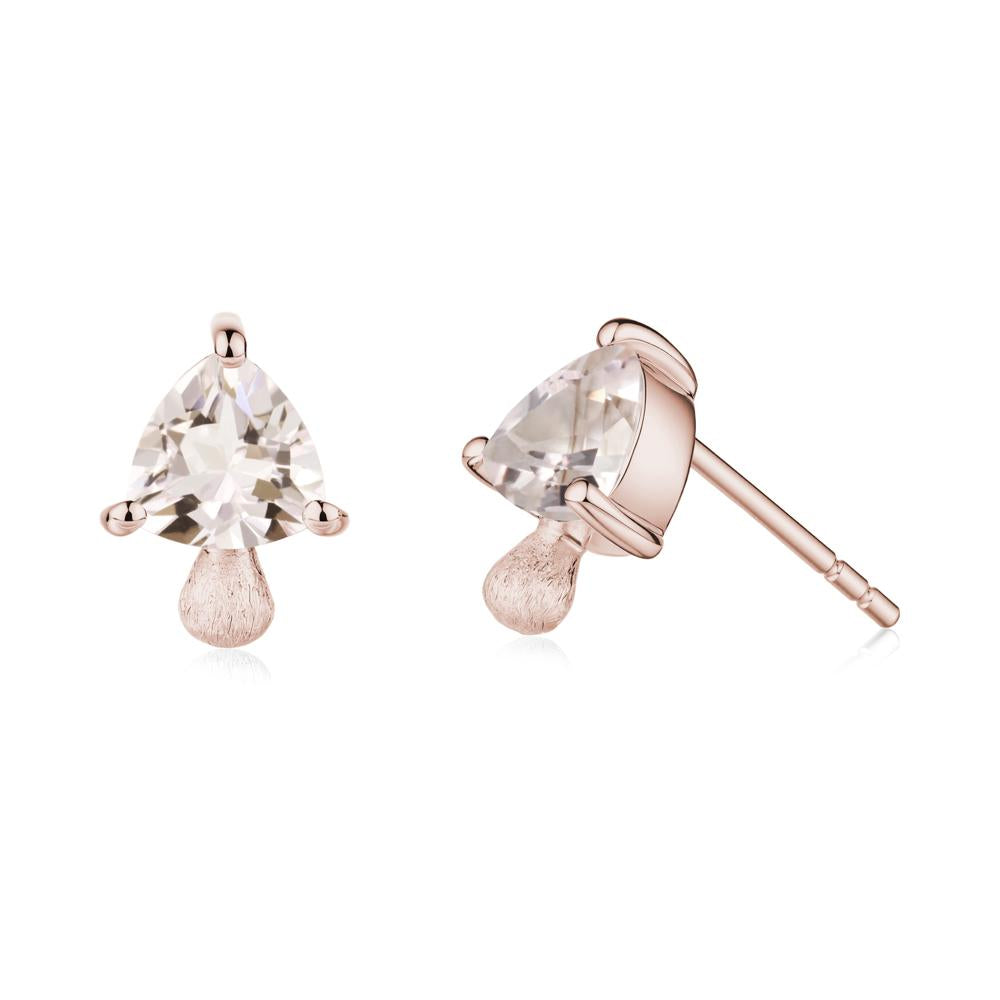 Morganite Mini Mushroom Stud Earrings - LUO Jewelry #metal_14k rose gold