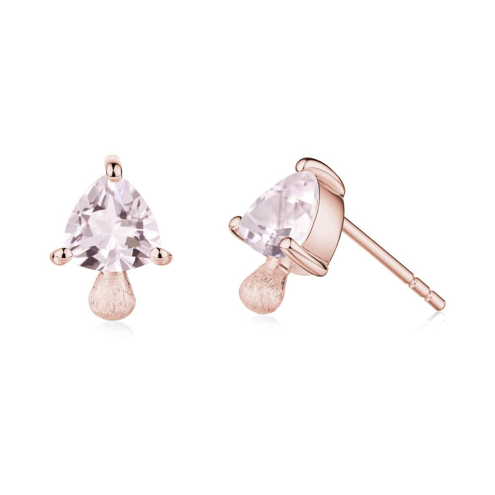 Morganite Mini Mushroom Stud Earrings - LUO Jewelry #metal_18k rose gold