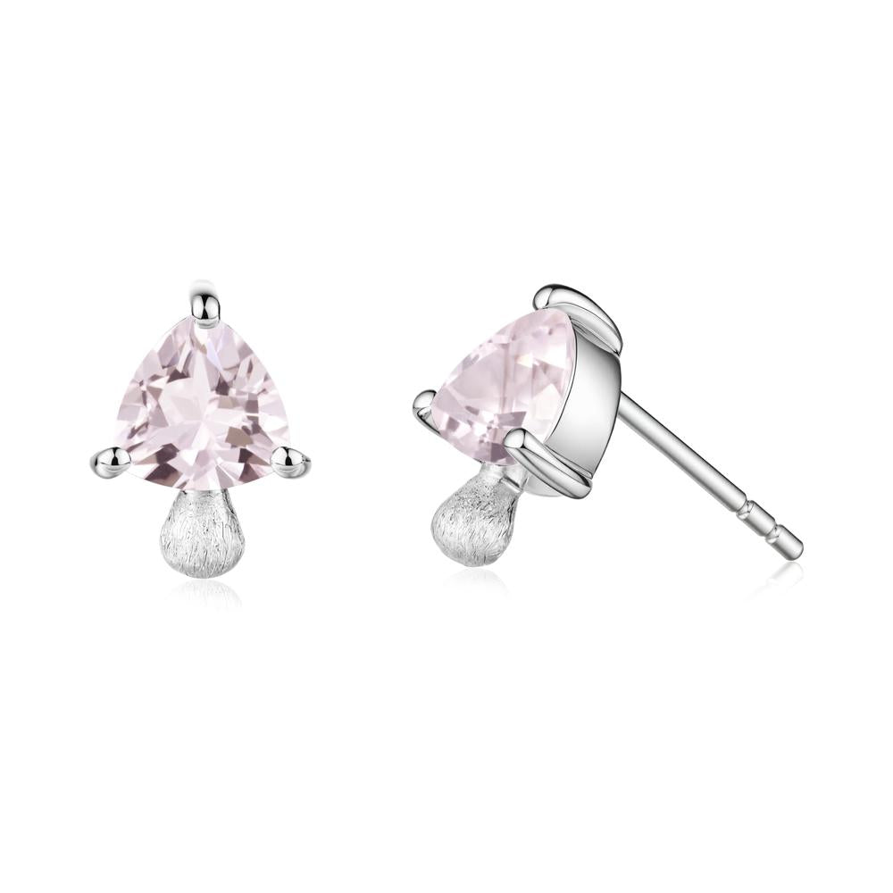 Morganite Mini Mushroom Stud Earrings - LUO Jewelry #metal_sterling silver