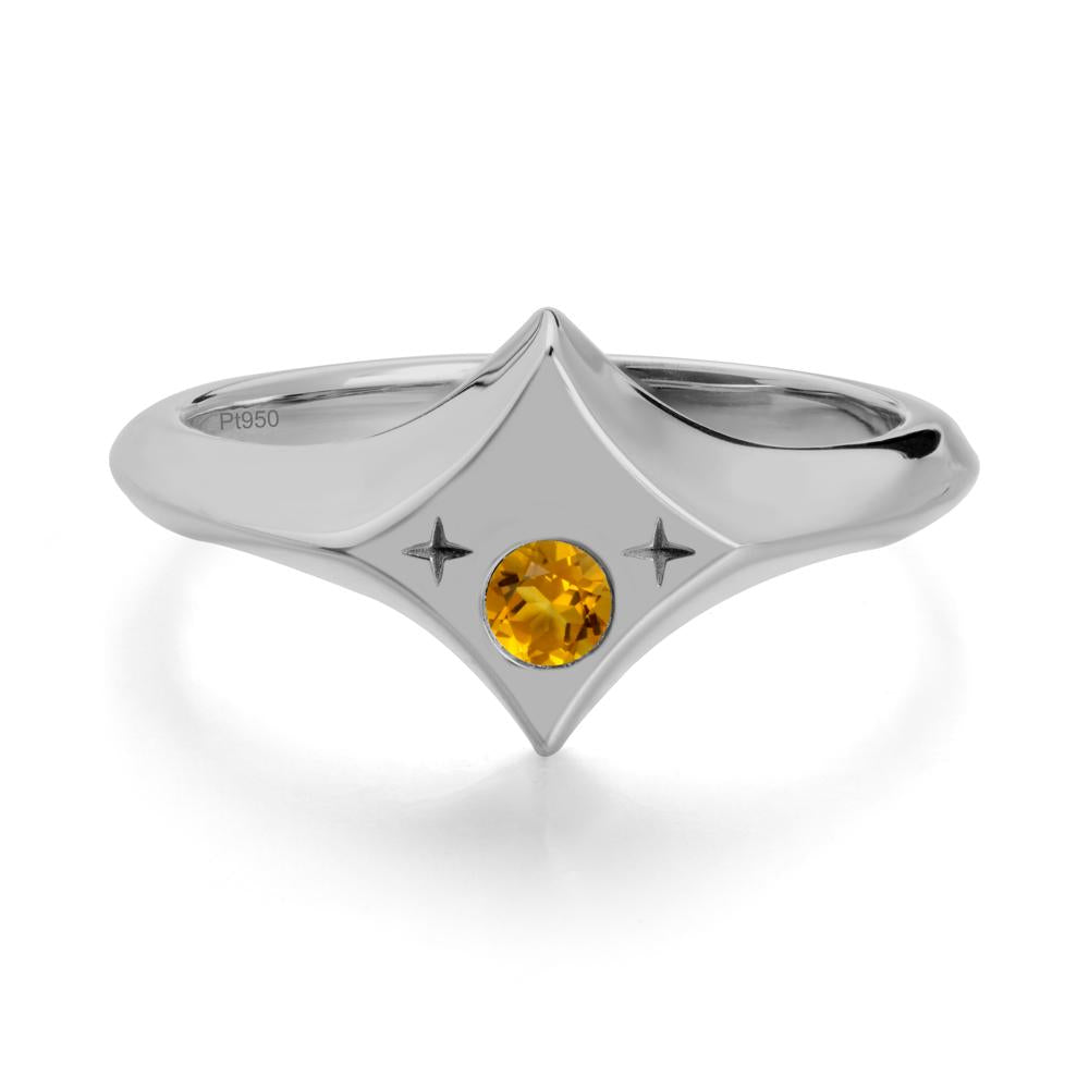 Zodiac Signet Citrine Ring - LUO Jewelry #metal_platinum
