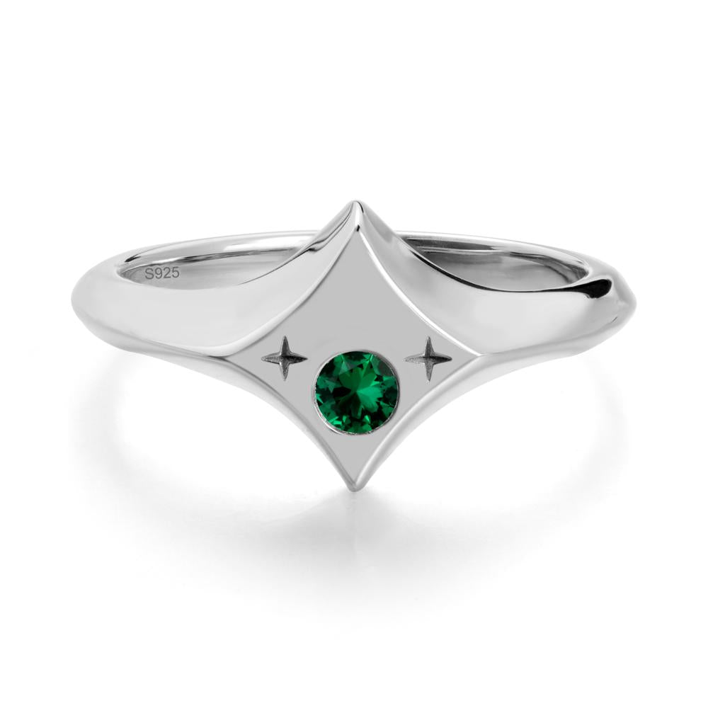 Custom Emerald Zodiac Ring - LUO Jewelry #metal_sterling silver