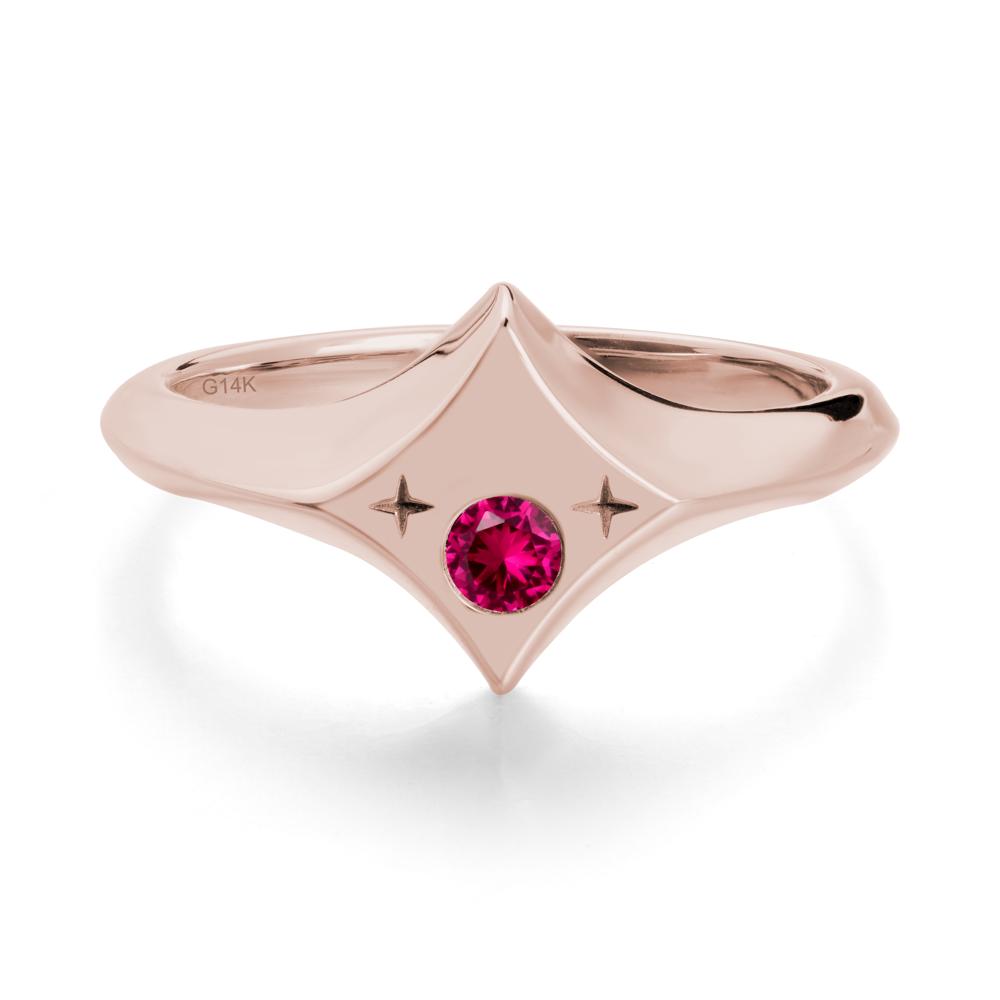 Custom Ruby Zodiac Ring - LUO Jewelry #metal_14k rose gold