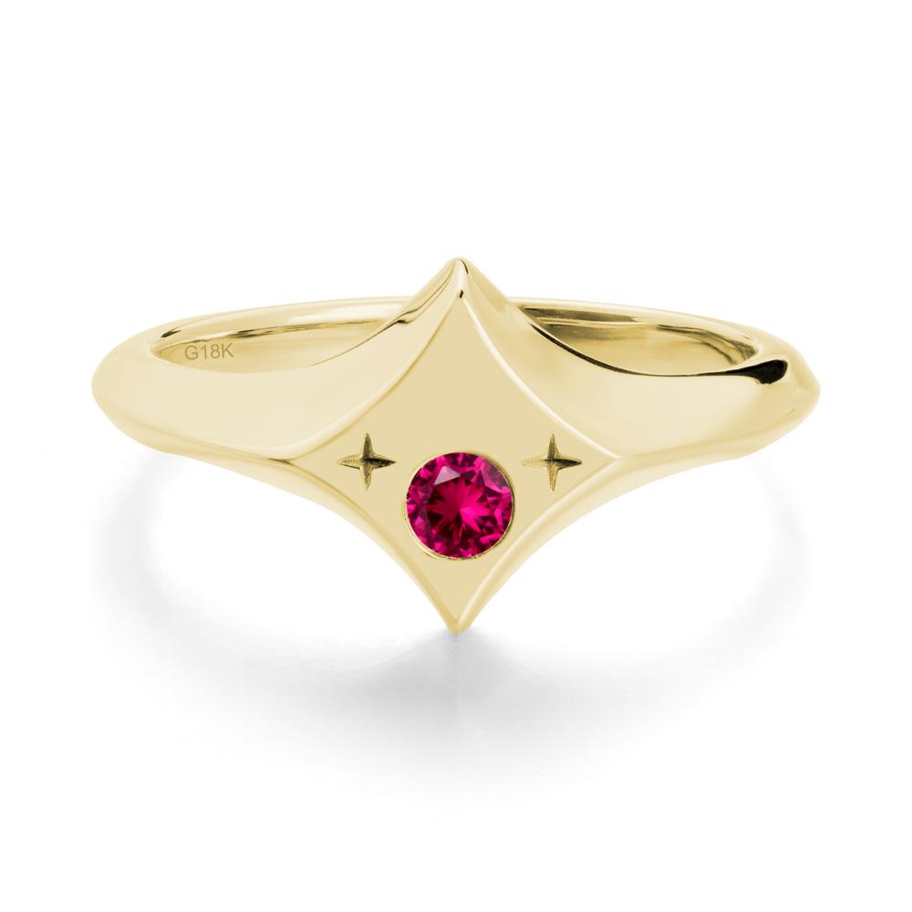 Custom Ruby Zodiac Ring - LUO Jewelry #metal_18k yellow gold