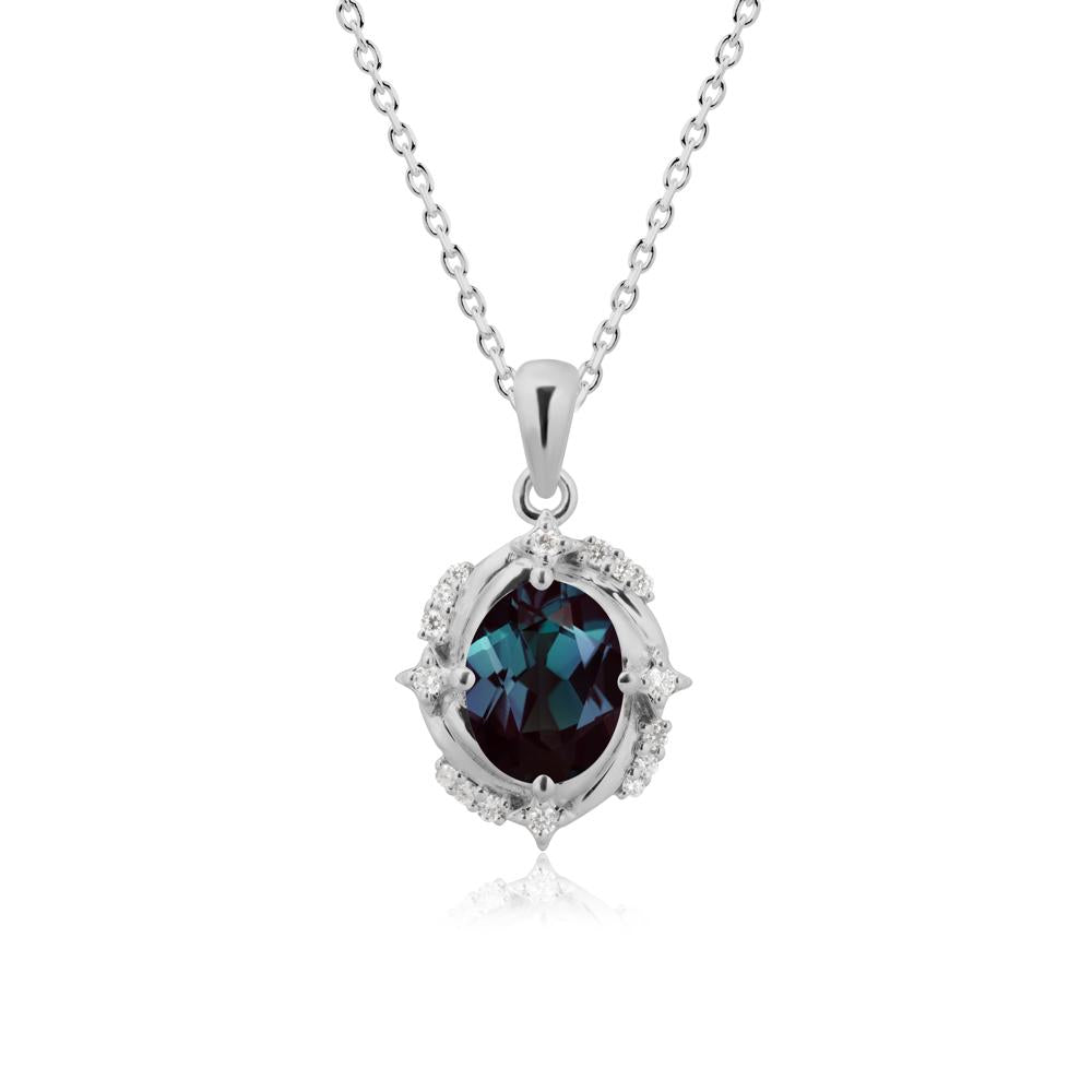 Celestial Style Oval Alexandrite Necklace - LUO Jewelry #metal_platinum