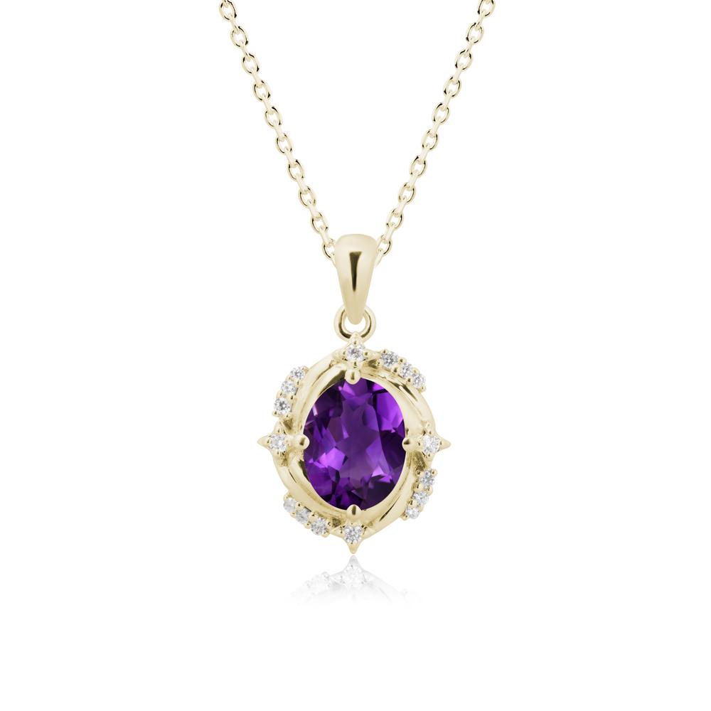 Amethyst Shooting Star Necklace - LUO Jewelry #metal_14k yellow gold