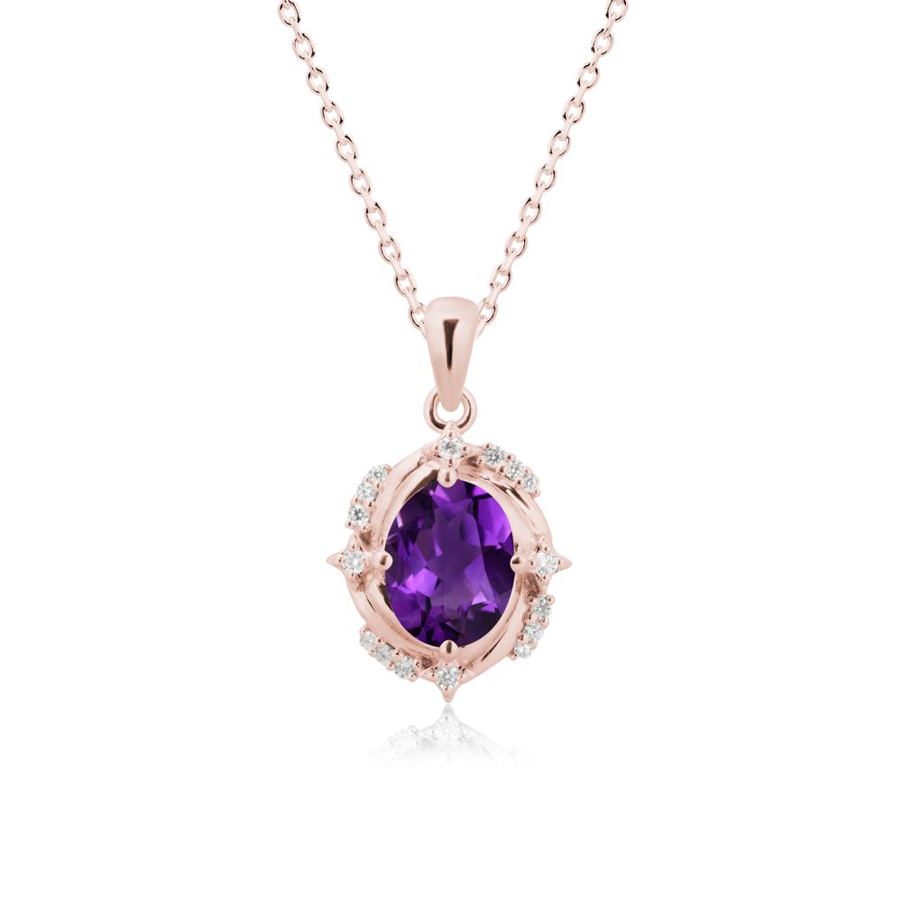 Amethyst Shooting Star Necklace - LUO Jewelry #metal_18k rose gold